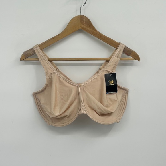 Wacoal 38DDD Bra Underwire Lace Trim Beige Full Coverage New With Tags - Picture 1 of 6